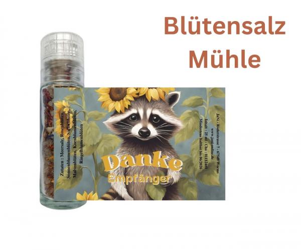 Danke - Personalisierte Blütensalz Mühle